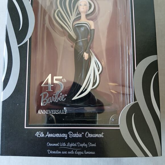 2004 Hallmark Keepsake Ornament Barbie 45th Anniversary +light display stand NIB - Picture 5 of 10
